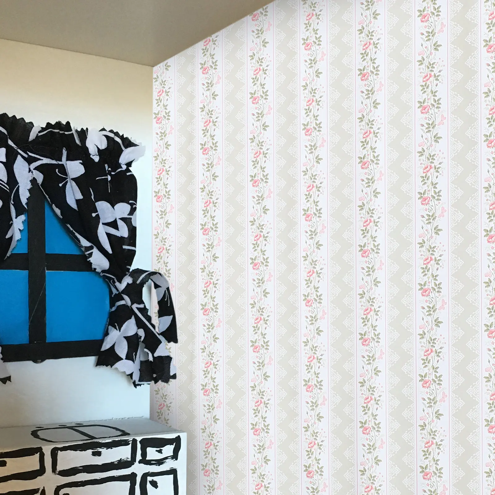 

1 Sheet Peel and Stick Mini House Wallpaper Sticker Self Adhesive Realistic Texture for Dollhouse Living Room Bedroom Dining