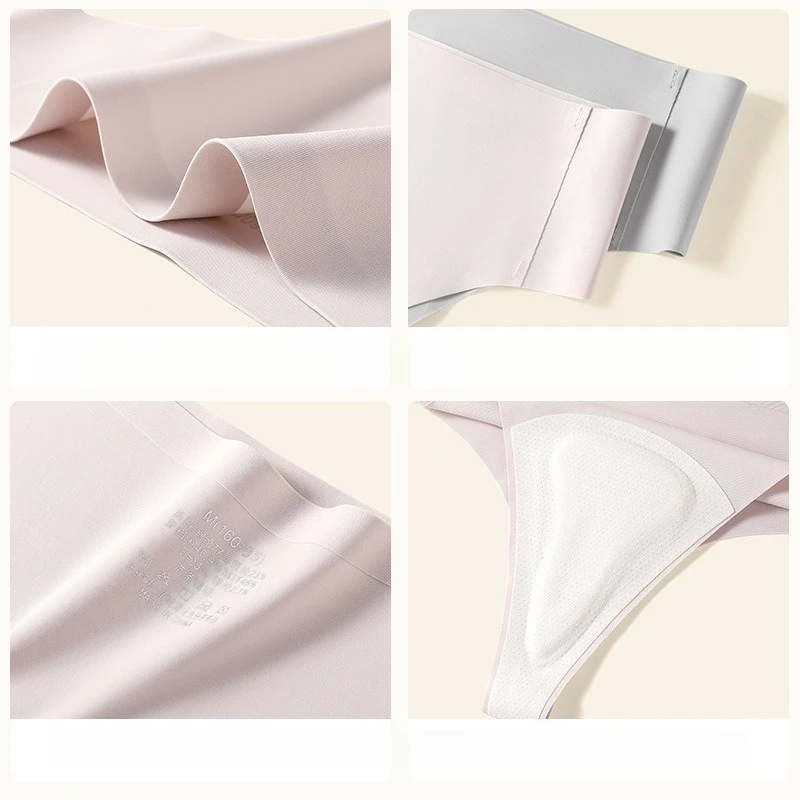 Ice Silk Women's Thongs Sexy Seamless Panties Low-rise Female Briefs Underwears Yoga Fitness Solid Panty Sexy Lingerie G-String