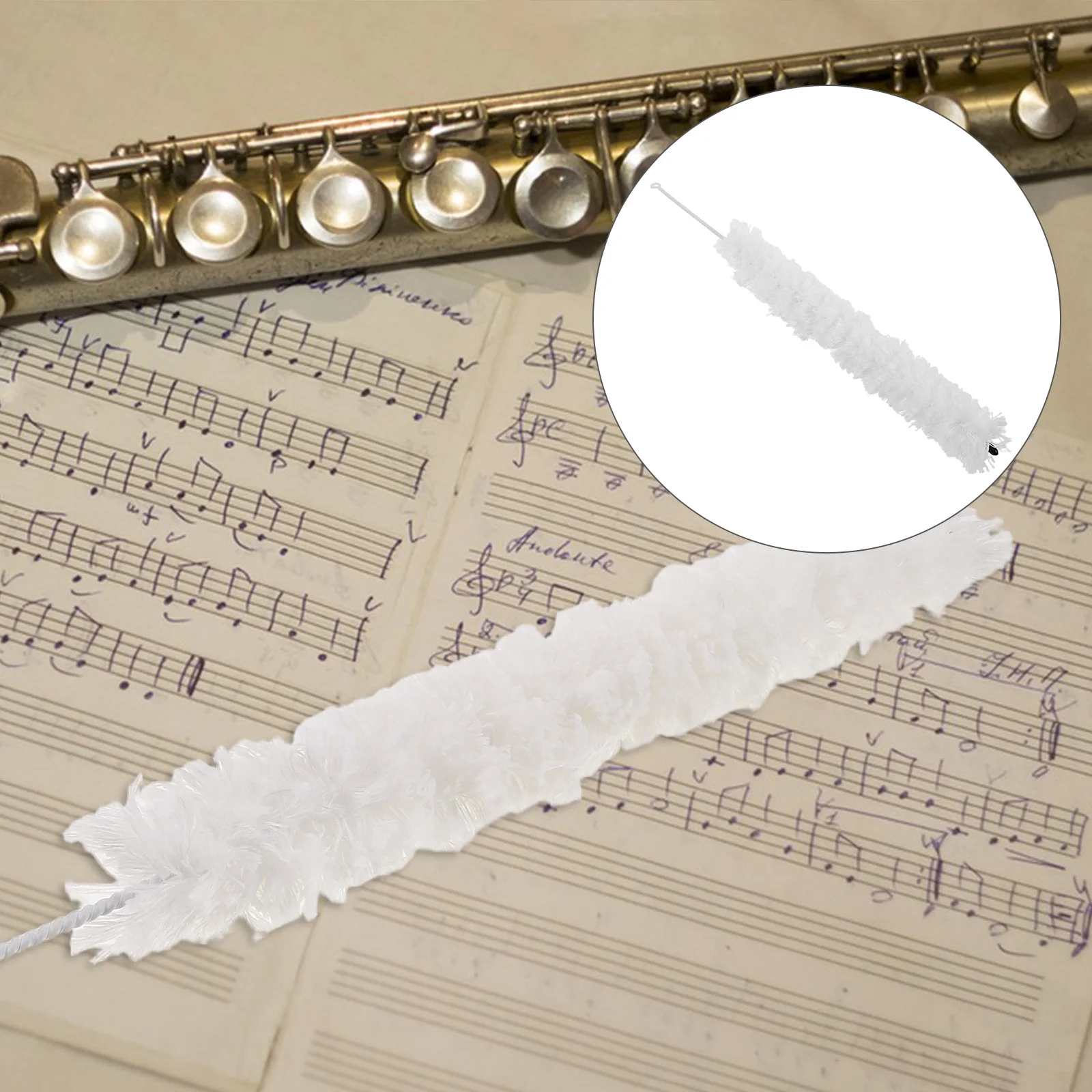 

Flute Cleaning Brush Clarinet Maintenance Tools Accessories White Accessory Brushes for Musical Instruments
