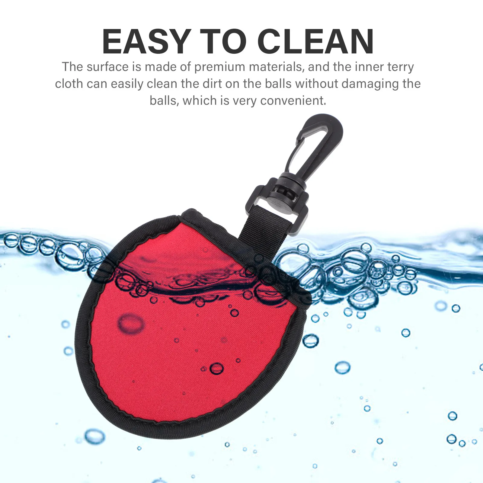 1Pcs Multi Functional Golf Ball Wiping Pouch Protective Storage Bag Premium Neoprene Material Hook Design Grass Dirt Cleaning