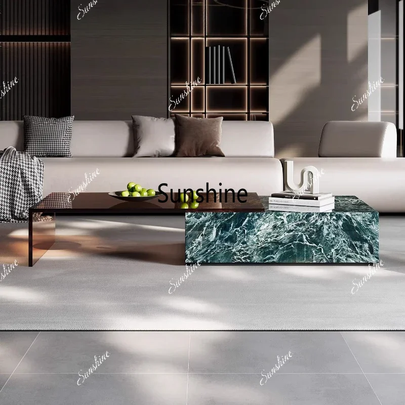 

Modern simple living room coffee table villa square coffee table high-end coffee tableTJ
