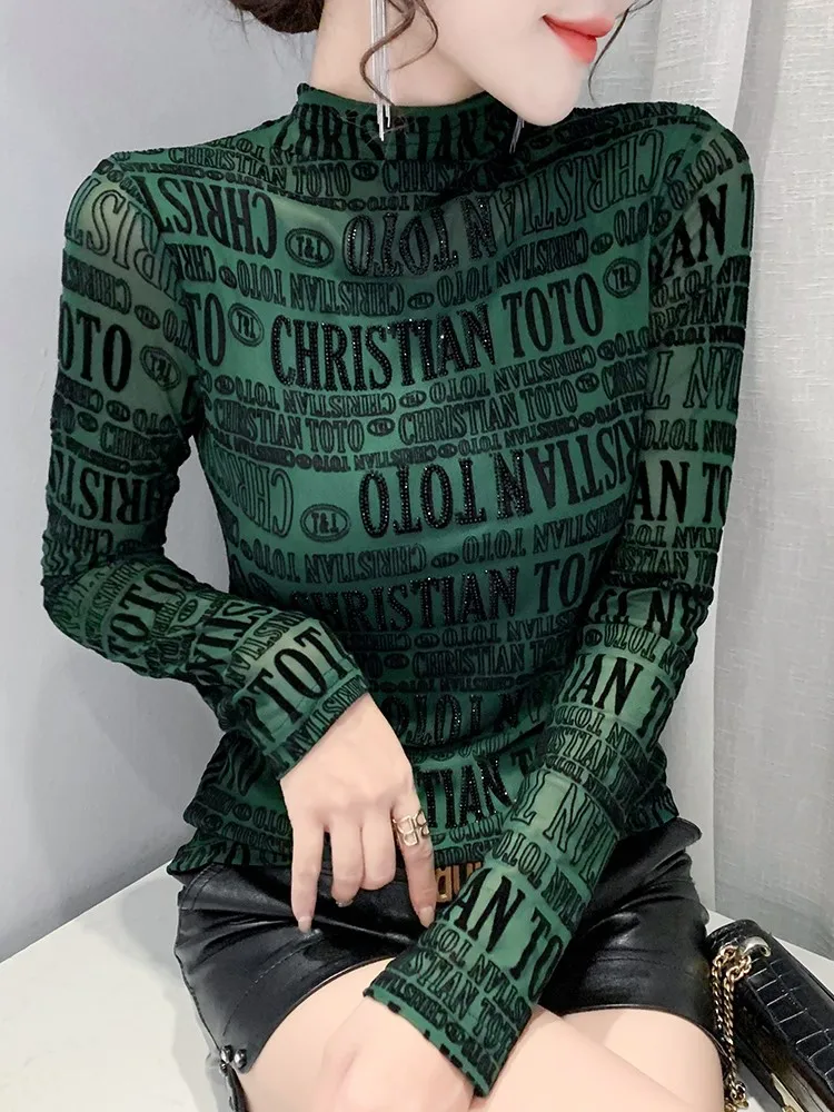 

Женская базовая футболка с высоким воротником и подкладкой, длинный рукав, осенне-зимняя, европейский стиль, для ношения под одеждой