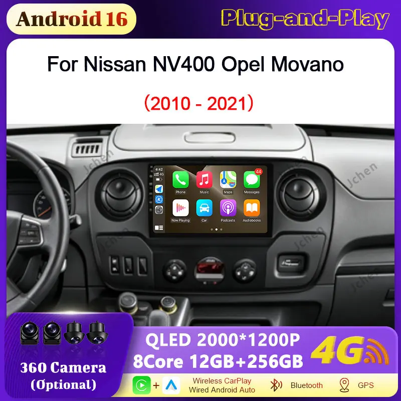 10 inch For Nissan NV400 Opel Movano  2010 - 2021 Multimedia Play  Intelligent System  Bluetooth Split Screen Touch Screen  IPS