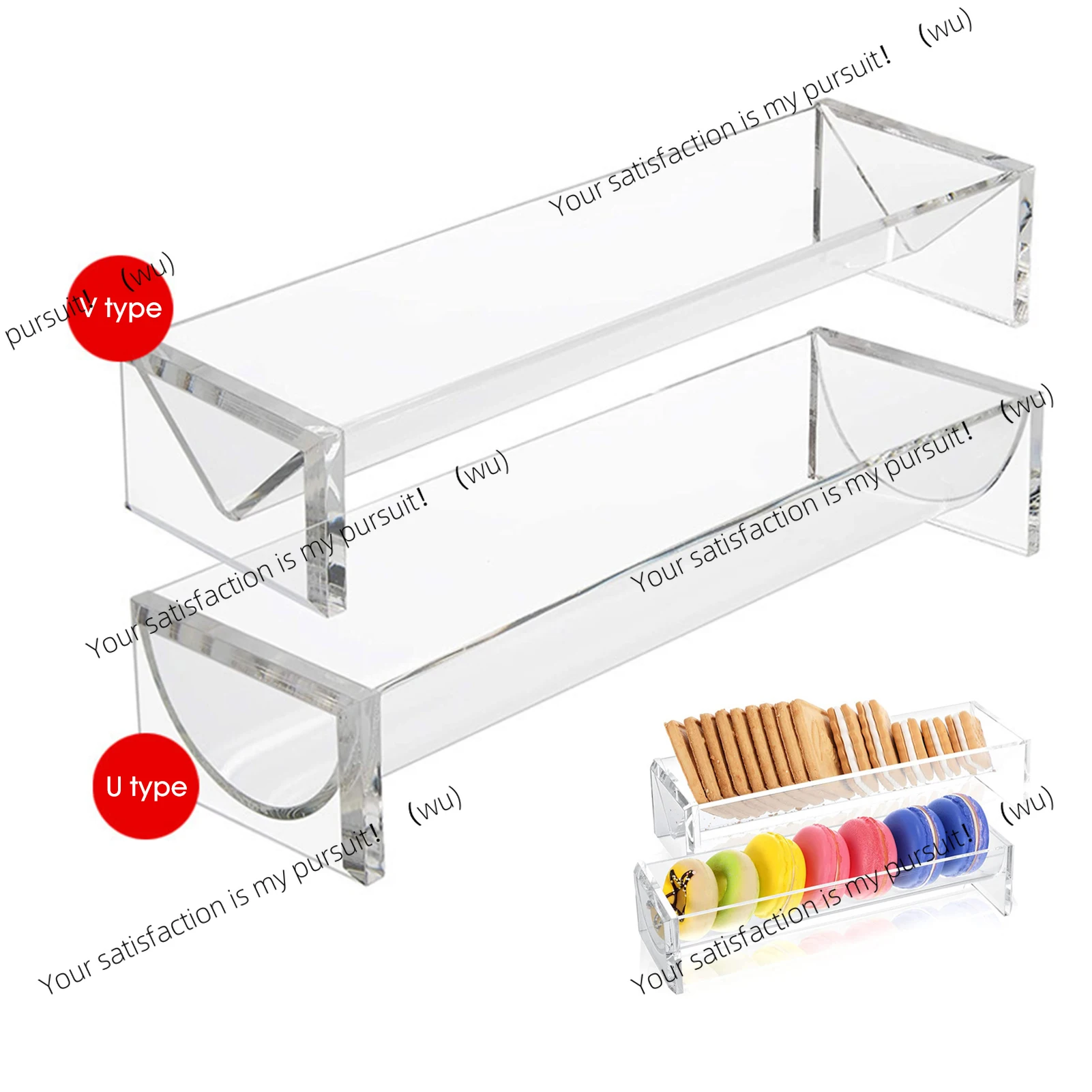 22cm Dessert Cookie Display Plate Modern European Style Acrylic Rectangle Tray Fruit Serving Tray for Restaurant Kitchen Home