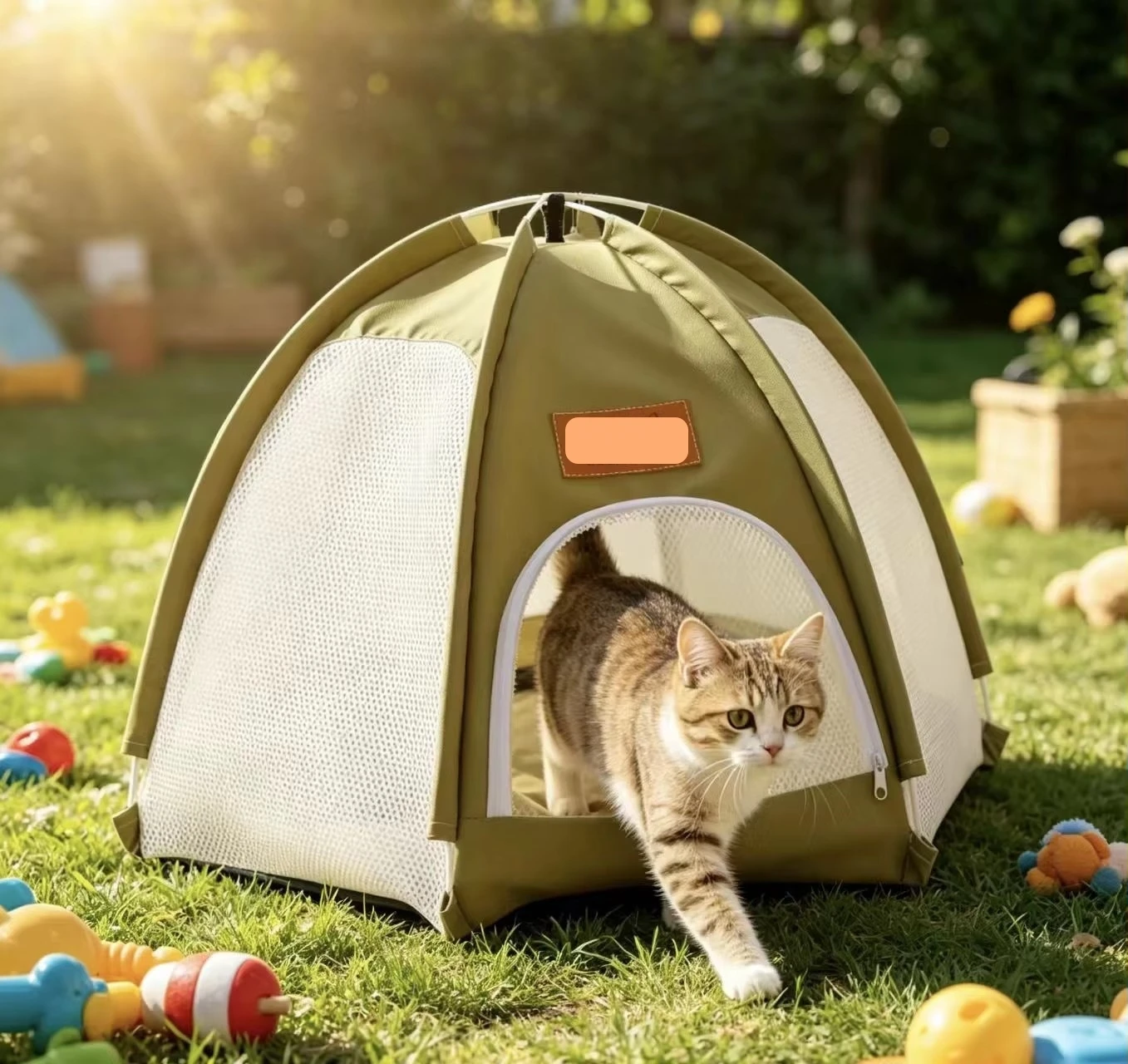 

Breathable Cat Tent Foldable Semi-Closed Pet House Indoor Outdoor Camping Bed Spring Summer Universal Cat Nest For Small Dogs