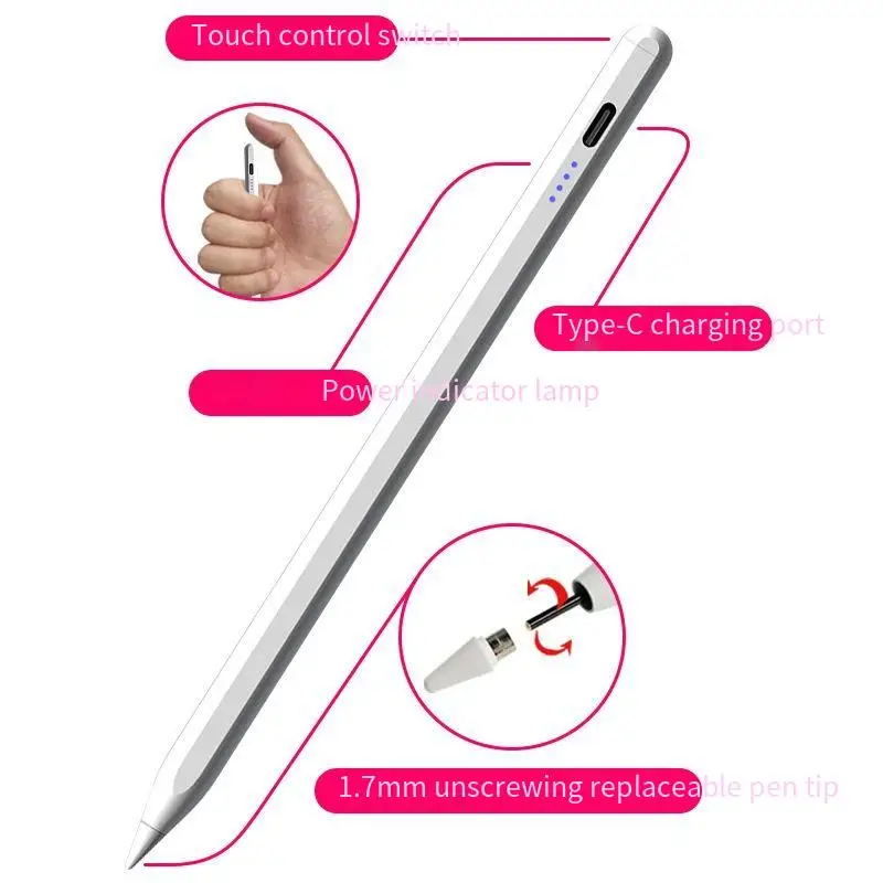 

Android and iOS universal capacitive pen suitable for mobile phones, tablets, iPads, active stylus for drawing and touchscreen c