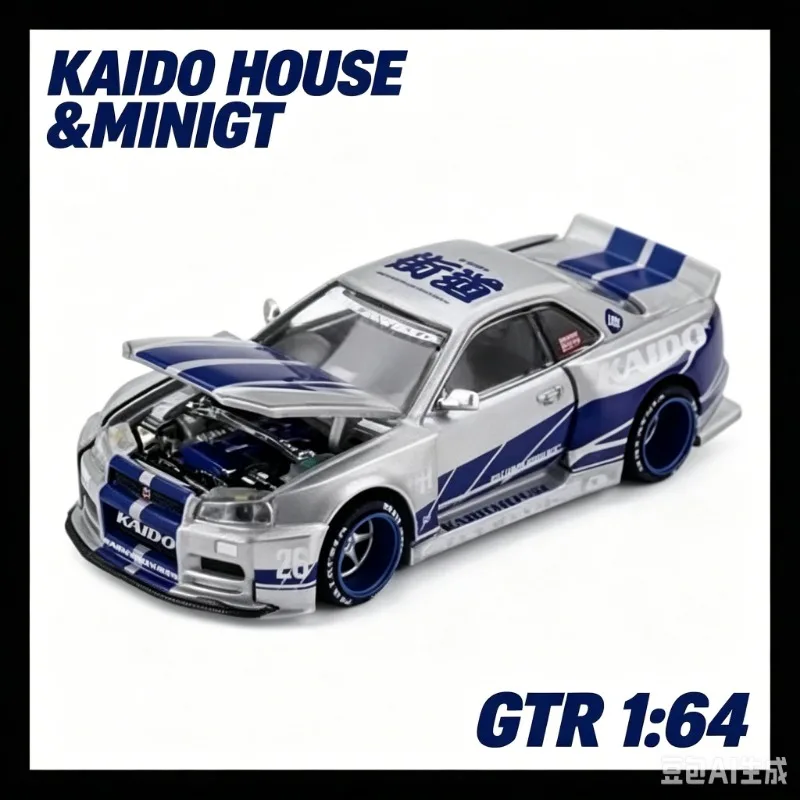 KAIDO HOUSE&MINIGT 1:64 Skyline r34 2026 Malaysia MDX Advanced Collectibles Series Decoration Exhibition Male Gift.