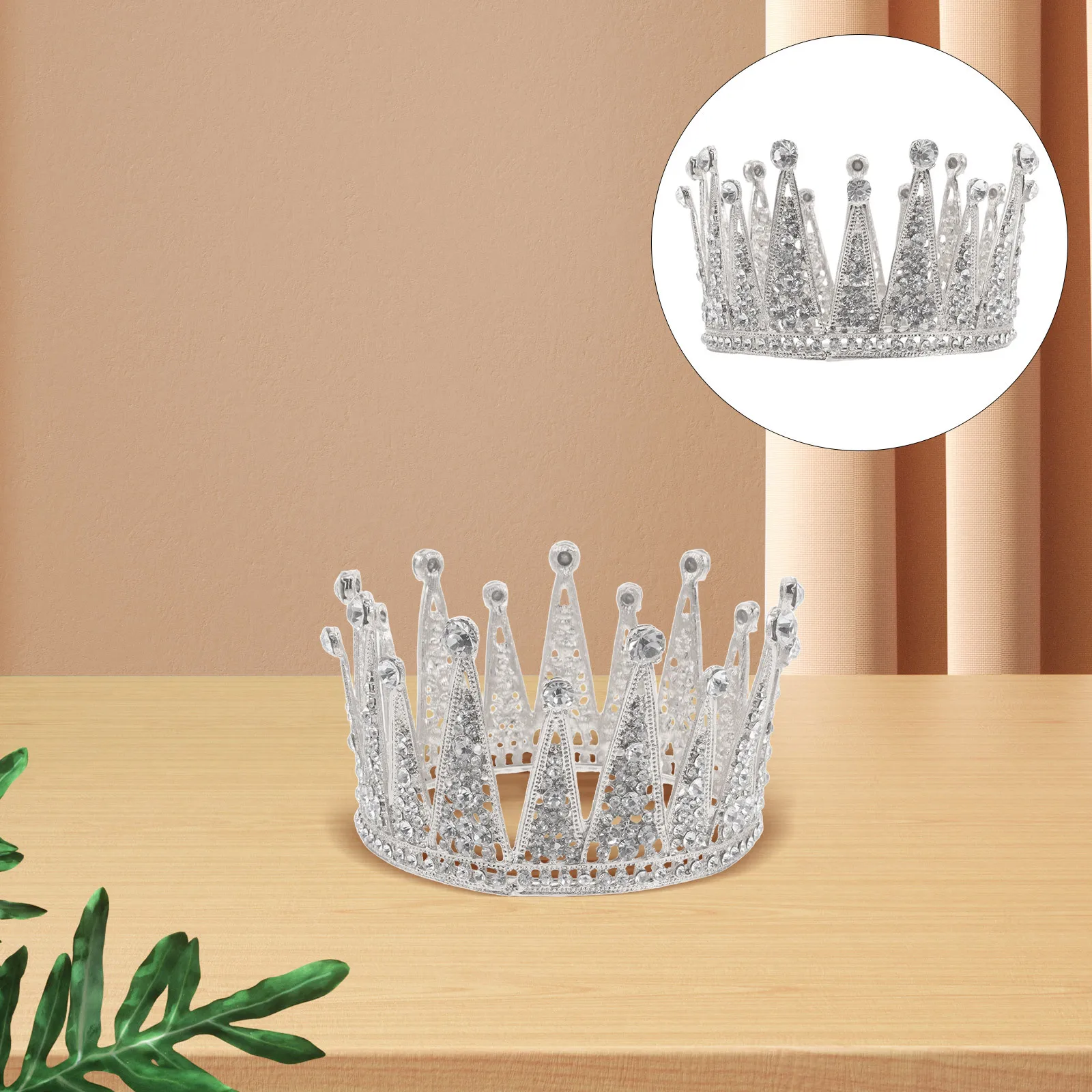 

Full Round Rhinestone Bridal Crystal Crown Comfortable Fit Wedding Tiara Headband for Bride Bridal Crown