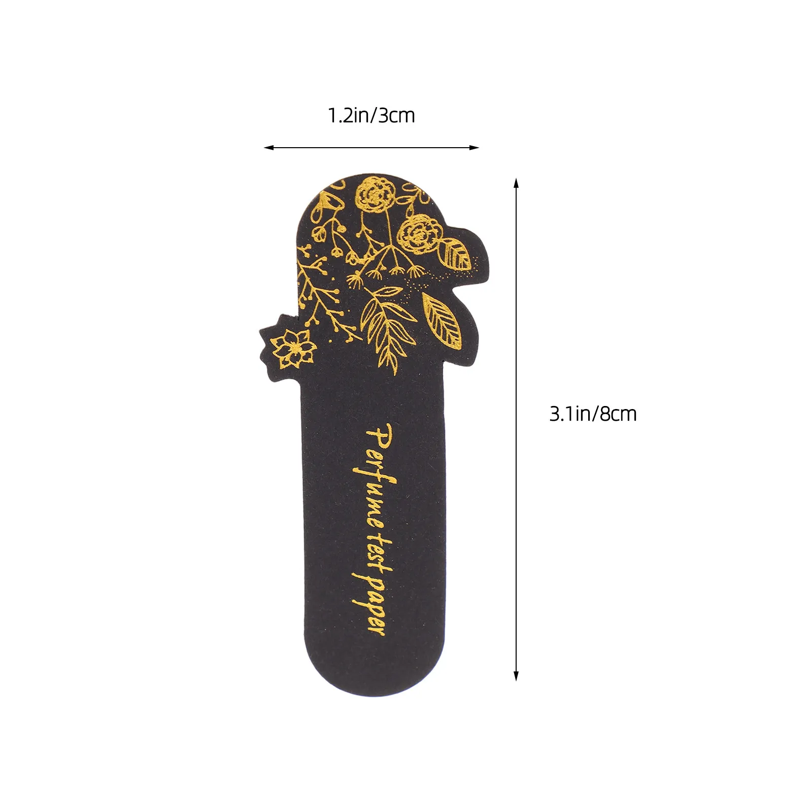 100Pcs Black Perfume Test Paper Gold Foil Accented Scent Strips for Essential Oil Sampling Fragrance Blending Aromatic Bookmark