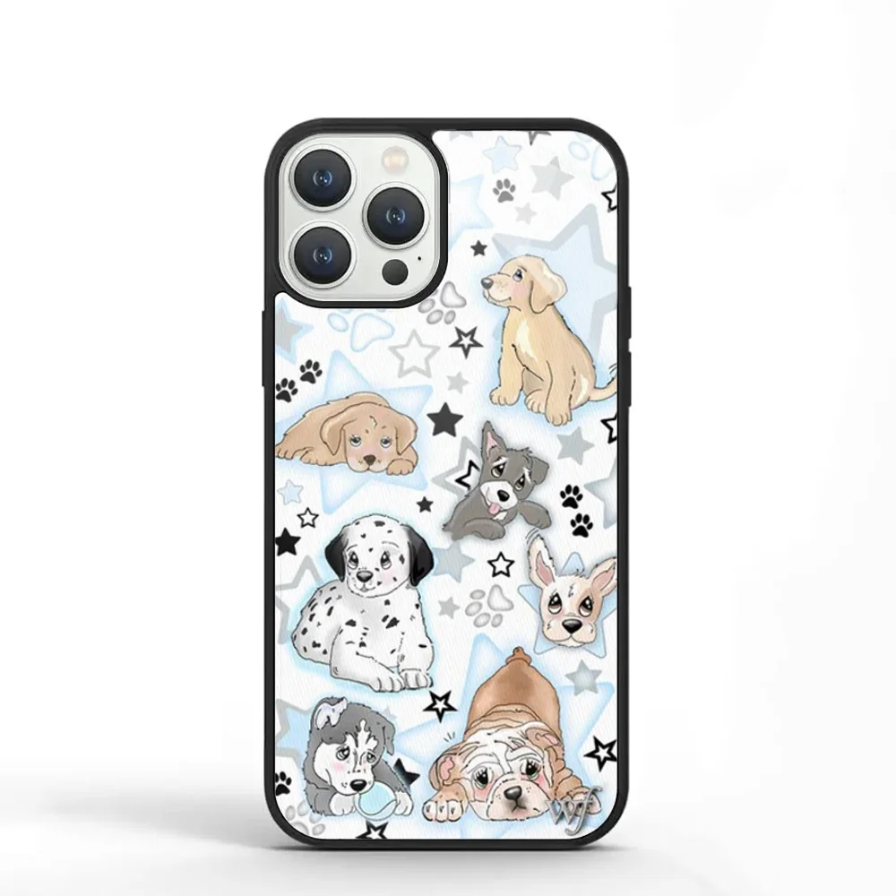 Puppy Party Phone Case For IPhone 11 12 13 14 15 Plus Pro Max Mirror Acrylic PC TPU Cover