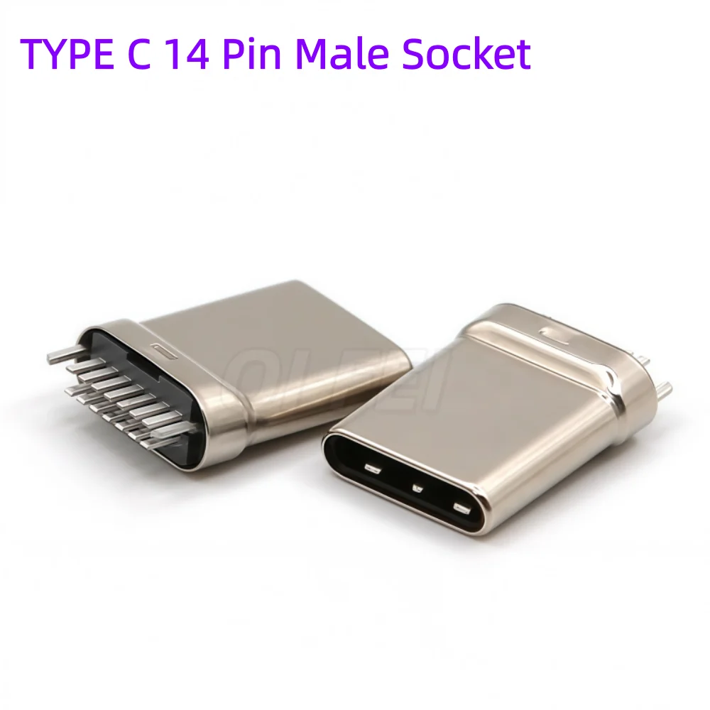 

20pcs TYPE C 14 Pin Male Socket Connector Clamp Plate type Charging Port Plug Socket Power USB TYPE-C 14P H=10.3mm