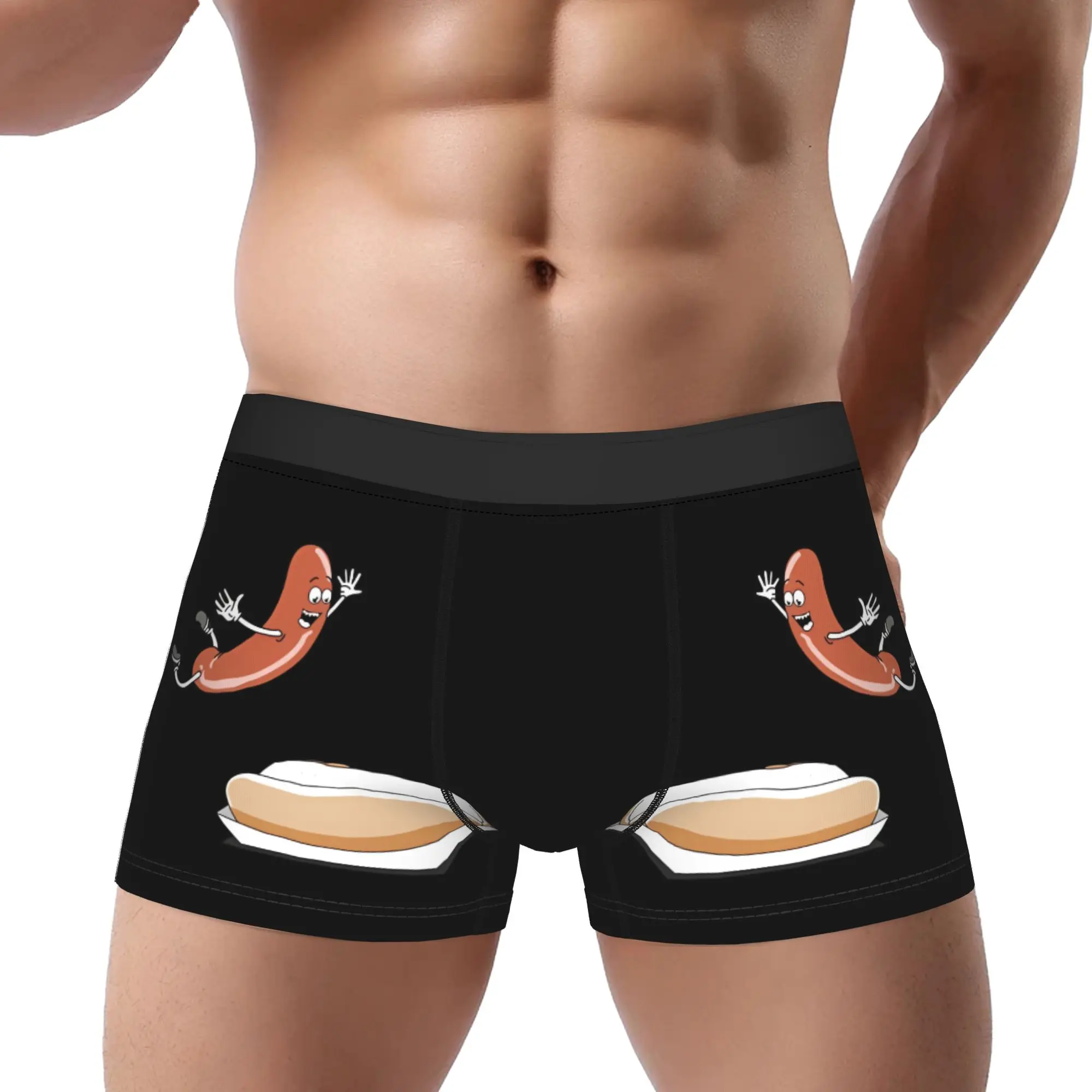 Happy Hot Dog   Power Rangers Underpants Homme Panties Male Underwear Comfortable Shorts Boxer Briefs