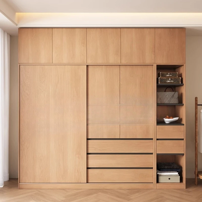 

Solid wood, sliding door wardrobe, household bedroom wardrobe