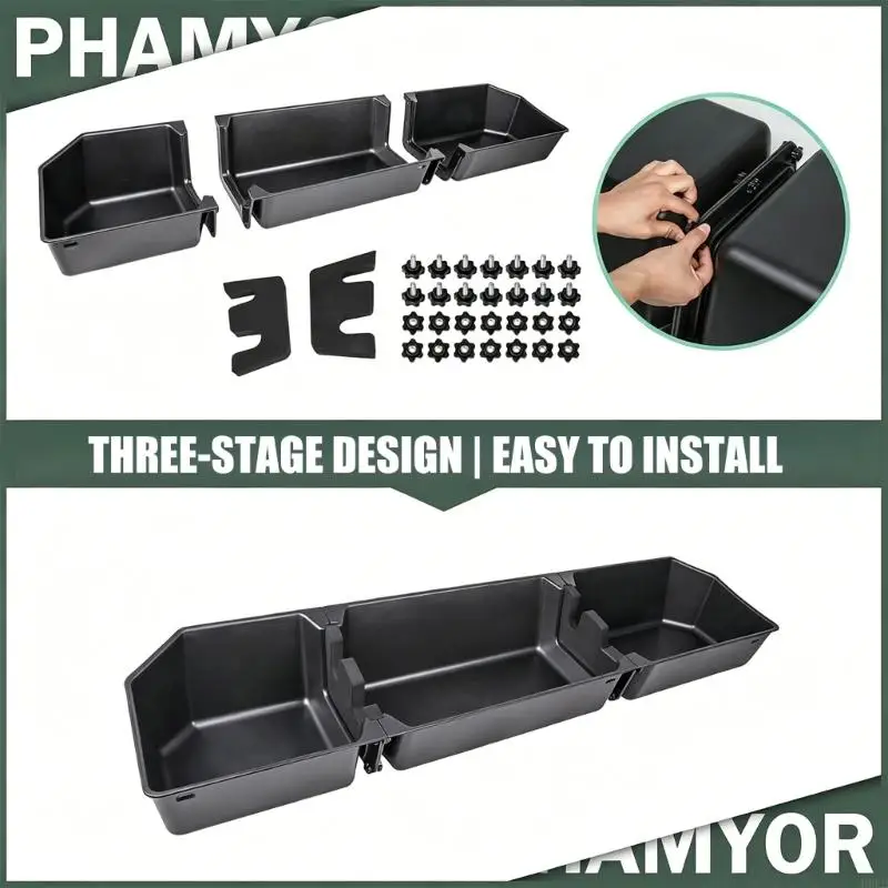 Concealed Under Container Storage Box Suitable For F150 F250 F350 F450 F550 Trucks ABS Plastic H9EE