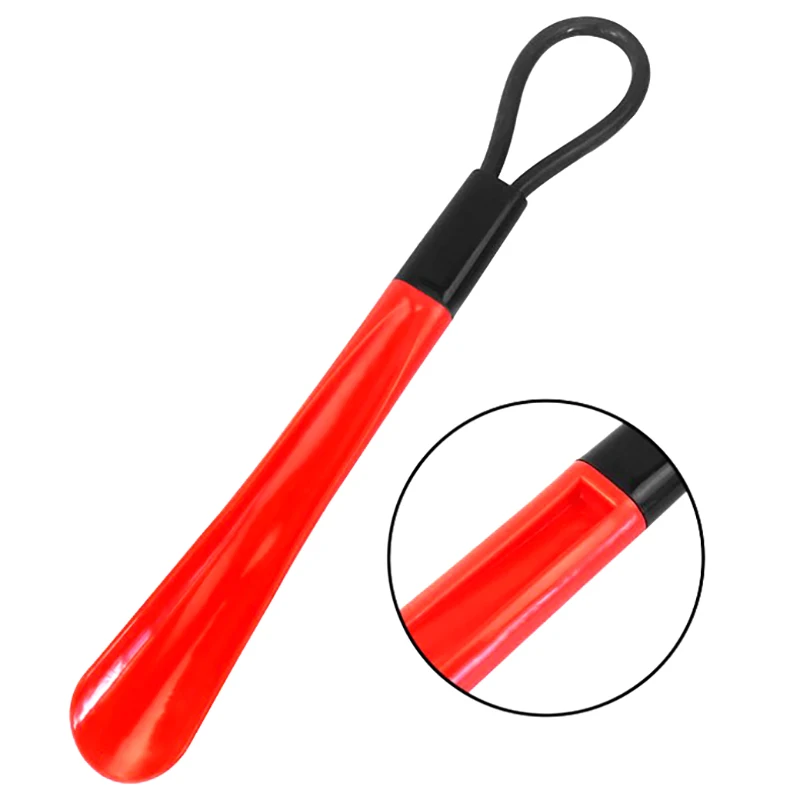 Cuerno de zapato de plástico negro Extra largo, forma de cuchara, elevador de zapatos Flexible, accesorios de zapatos