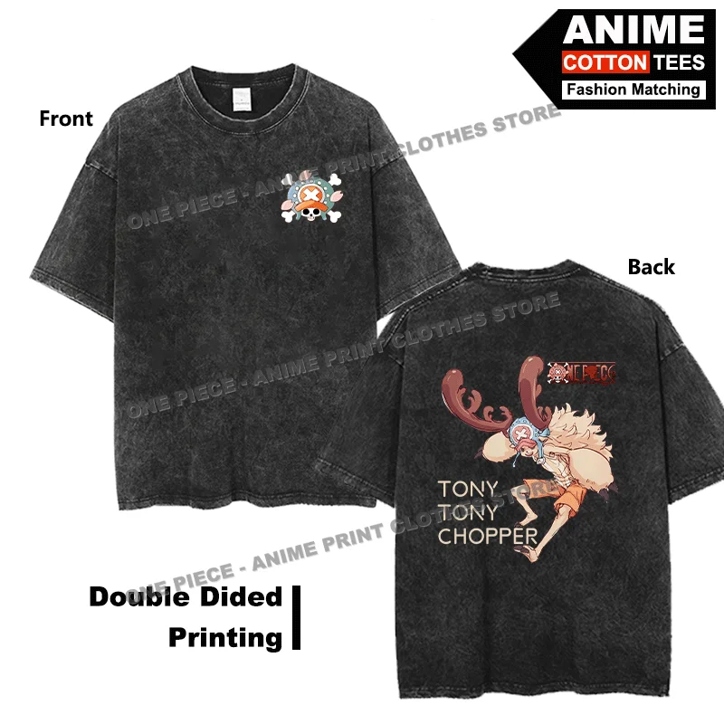 

Double Sided Print Anime One Piece - Antler reinforcement · Chopper T-shirt Street styl Men Women Short Sleeve Cotton Loose Tees