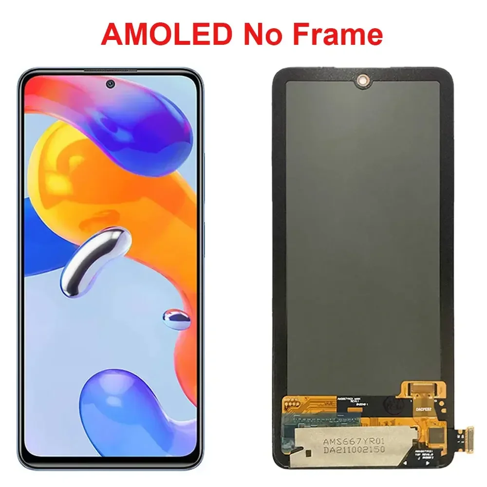 Super AMOLED For Xiaomi Redmi Note 11 Pro 5G LCD Display Touch Screen Digitizer Assembly Replacement 21091116I, 2201116SG LCD