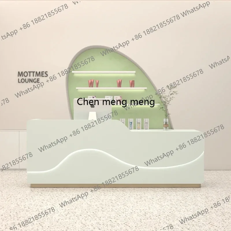 

F5822 Simple Modern Reception Desks Beauty Salon Clothing Store Oral Bar Reception Desks Art Course Company Empfangstheke Furni