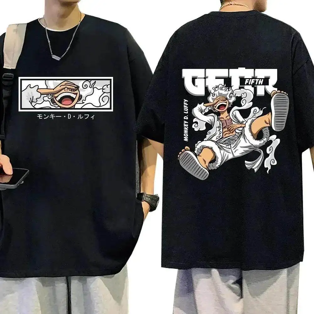 One Piece Gear 5 Monkey D. Luffy T-Shirt für Herren und Damen, Anime-Print, lässiges Kurzarm-T-Shirt mit O-Ausschnitt
