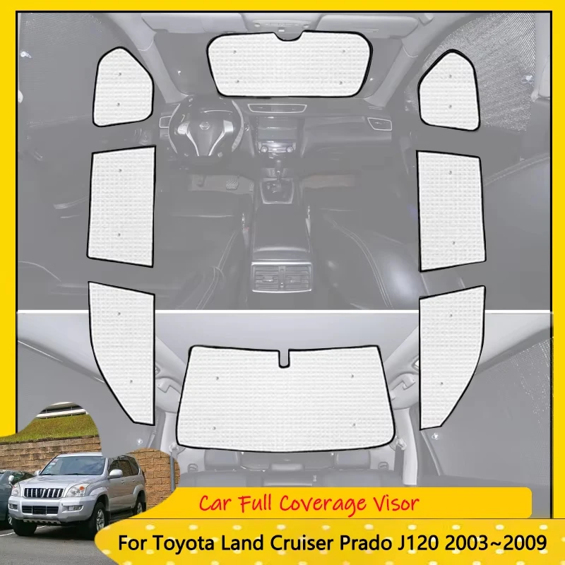 

For Toyota Land Cruiser Prado J120 LC120 FJ120 2003~2009 Car Full Coverage Sunshades Accessories 2004 Windshield Cover Sun Visor