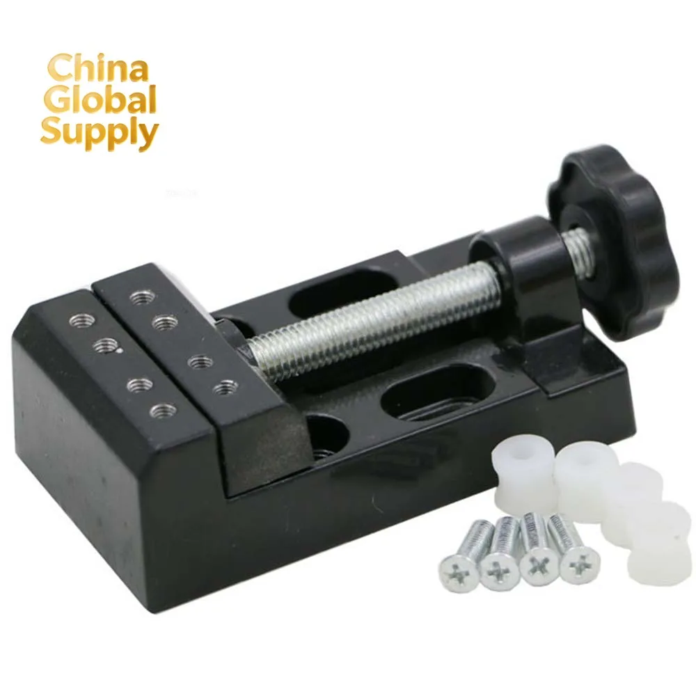 Aluminum Alloy Mini Table Vise Jaw Carving Bench Clamp Drill Press Vice Micro Clip Adjustable Flat Pliers DIY Jewelry Hand Tools
