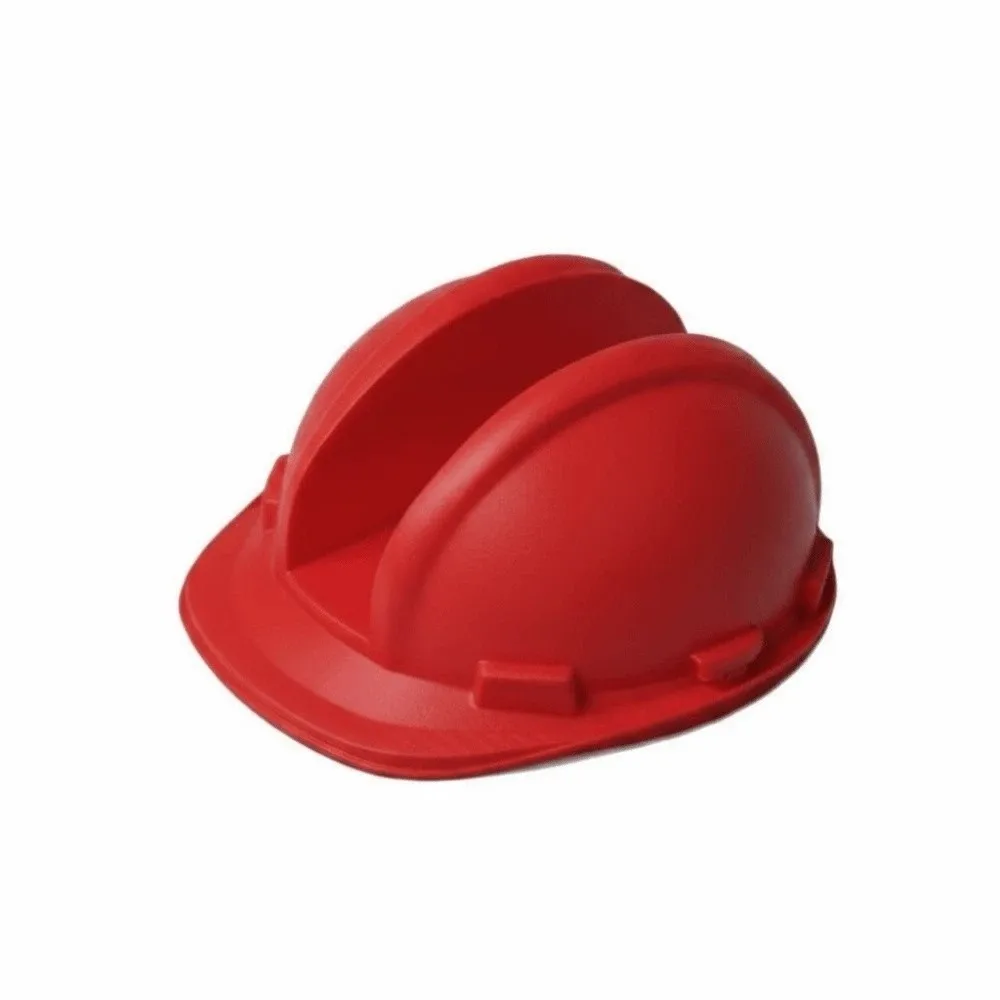 3D Printed Card Holder Safety Shape Vibrant Color Helmet Stand Sturdy Quality Lightweight Desk Organizer Construction Worker