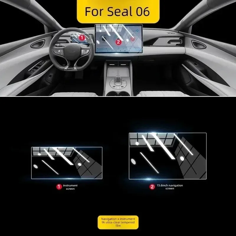 

For Fits BYD Seal 06 DM-i, Center Console & Screen Tempered Glass Protector Film, Interior Decor Parts