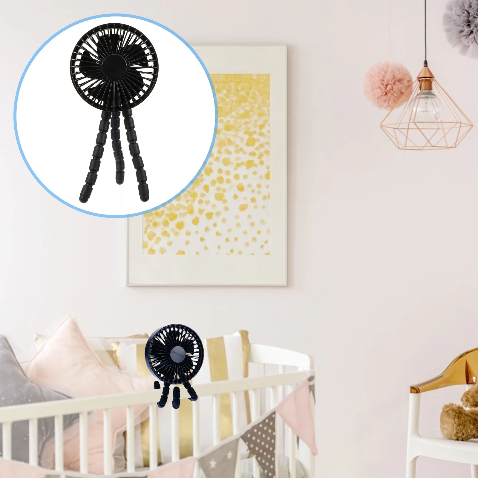 

Baby Stroller Fan Flexible Tripod 3-Speed Adjustable Clip On Fan For Outdoor Sports Office Desk Portable Mini Air Cooler