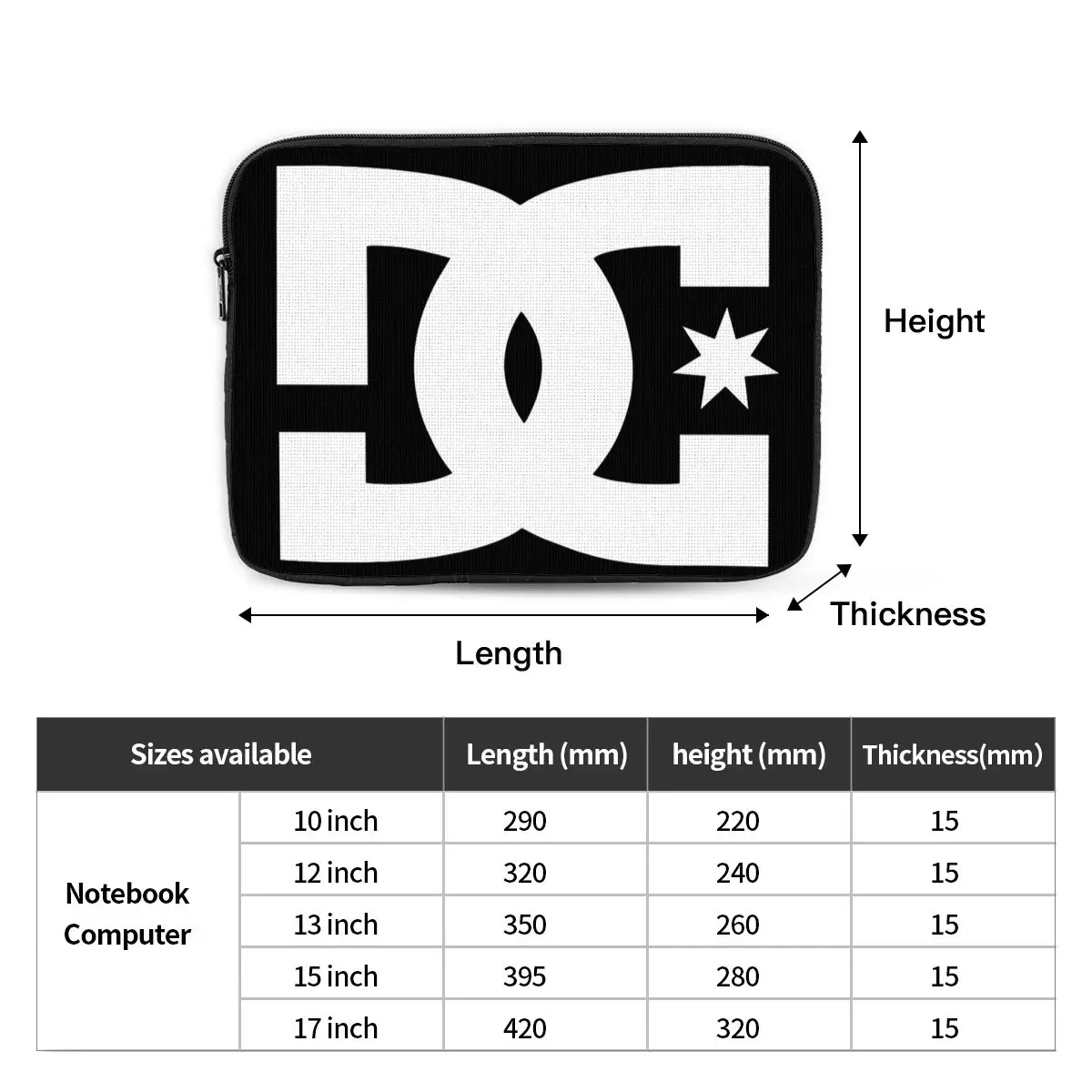 DC Shoe Co دفتر حقيبة لابتوب الحقيبة 10 12 13 15 17 بوصة دفتر غطاء للأكمام حقيبة اللوحي للصدمات حقيبة