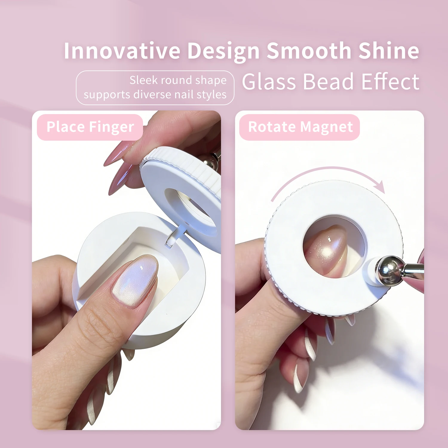 Effortless Glass Bead Cat Eye Nail Art Tool Automatic Rotating Strong Magnetic Suction Portable Design Ideal For Beginners image 3