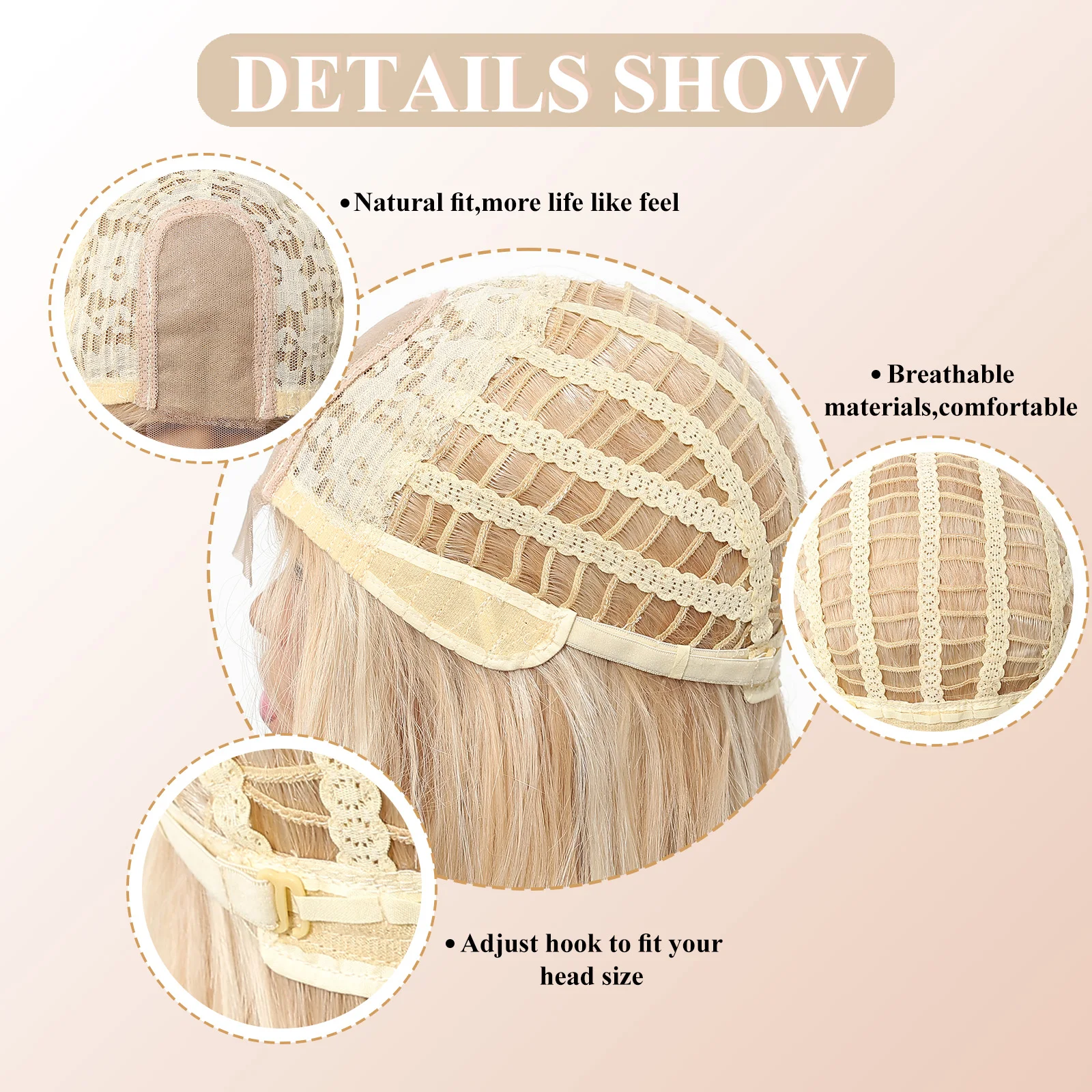 HENRY MARGU Dark Brown To Light Blonde Highlight Synthetic Wig Hairline Front Lace Hair Long Straight Hair for Women Natural Wig