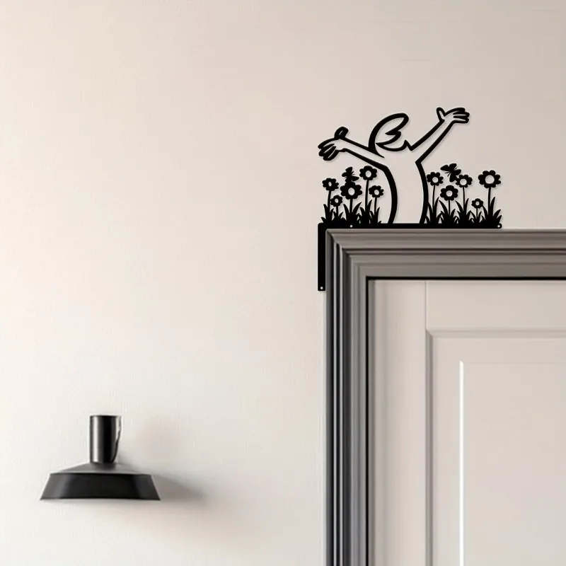 خط تجريدي لزاوية الباب الحديدي، تصميم مجوف للديكور، قوي ومتين لتغطية عيوب غطاء ديكور المنزل #5