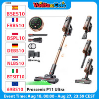 Proscenic P11 Ultra Cordless Vacuum Cleaner 40Kpa Suction 40Min Runtime Tangle-Free Brush 4-Layer Filtration Green Led Headlight