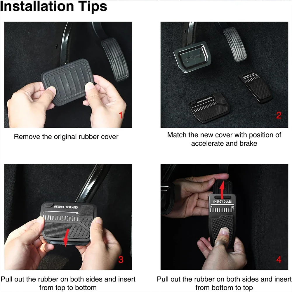 BEVO-almofadas de pedal para Tesla modelo Y 3 Highland, freio e acelerador de alumínio antiderrapante, capas de acessórios, 2017-2024