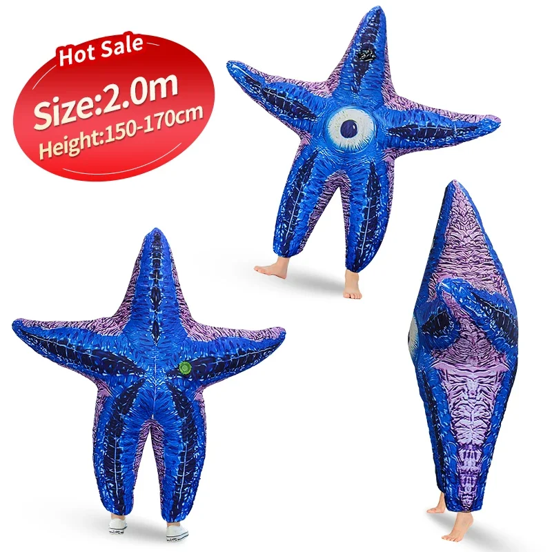 Inflatable Starfish Animal Men's Women's Cosplay Costumes Movie Halloween Blow Up Sea Carnival Fancy Clothing