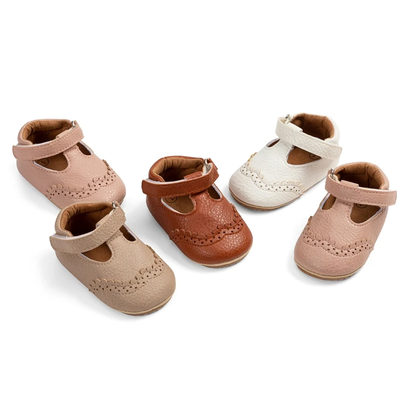 

Baywell Baby Shoes Infant Girl Shoes Leather Rubber Sole Anti-slip Toddler First Walkers Crib Shoes Newborn Girl Princess Shoe