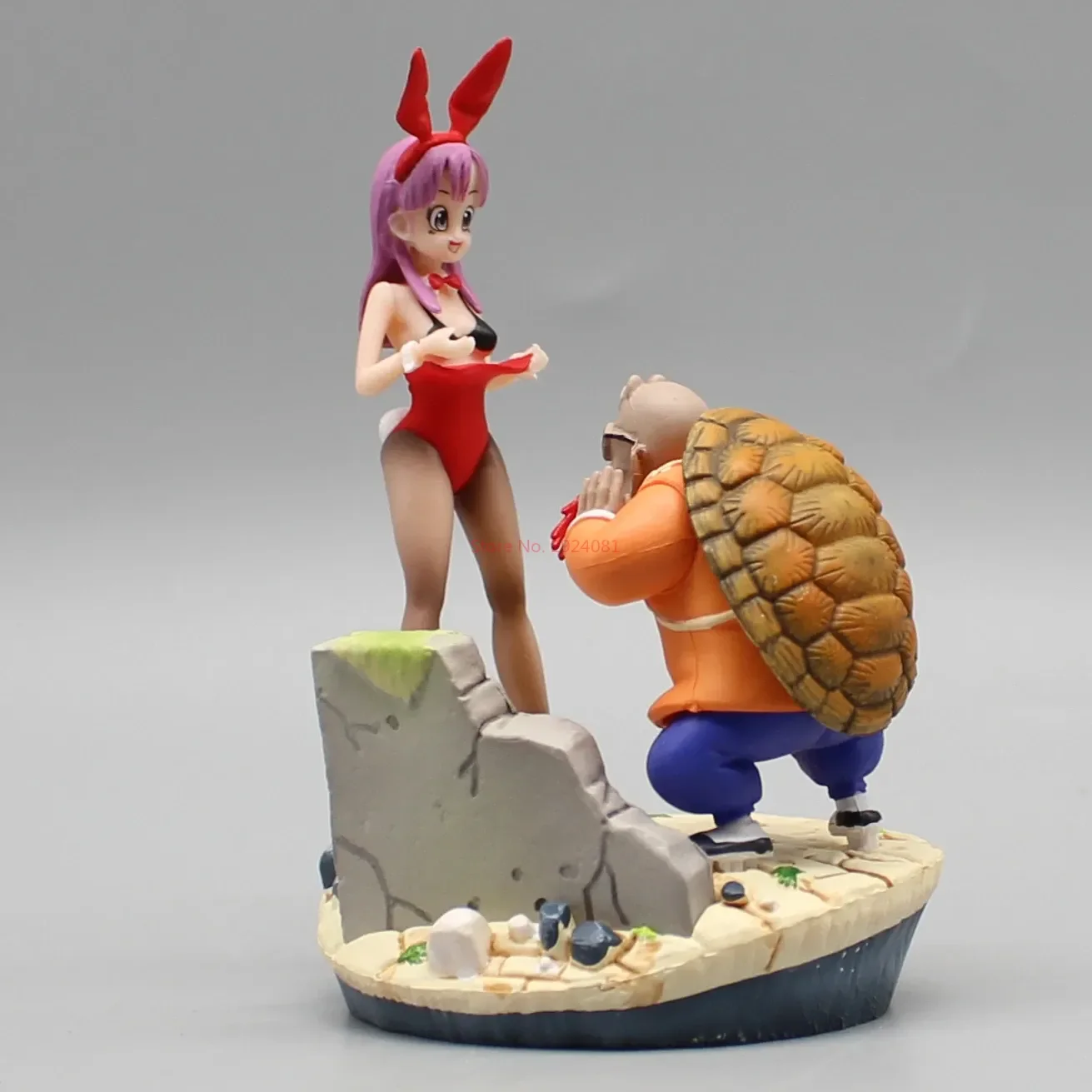 10cm Dragon Ball Z Anime Bulma Master Roshi Famous Scenes Action Figures Bunny Girl Statue Collector PVC Gk Model Toys Kids Gift