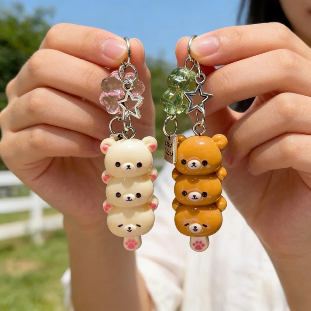 Rilakkuma Card Holder Photo Protective Case Cartoon Anime Plush Keychain Soft Keyring Bag Pendant Key Chain Accessory for Gifts gallery 5