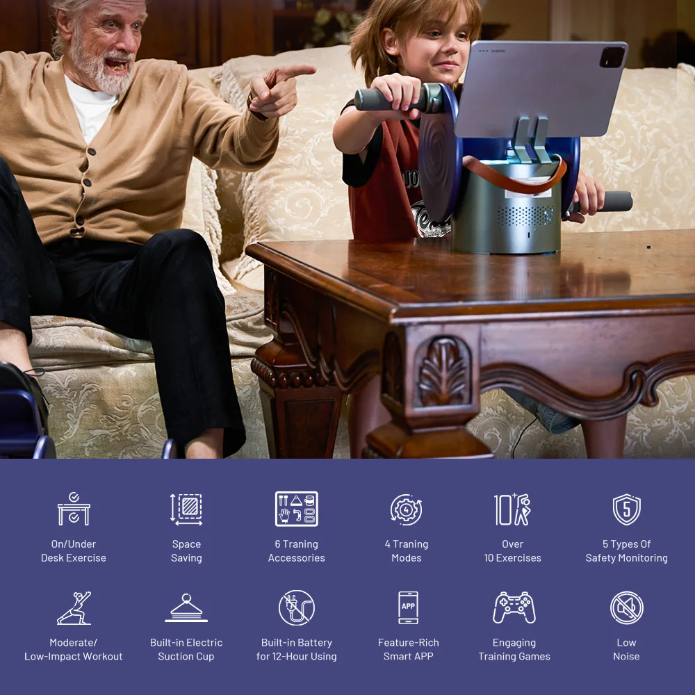 Mini Magnetic Gym Exerciser Smooth Under Desk Elliptical Pedal System Home Stationary Seated Bike Stepper