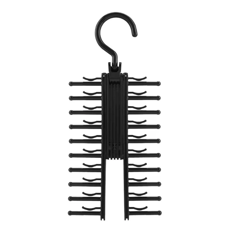 

Tie Hanger Rotatable Necktie Storage Rack Wardrobe Organizer 20 Rows Large Capacity Belt Tie Hooks Closet Skidproof Tie Clamp