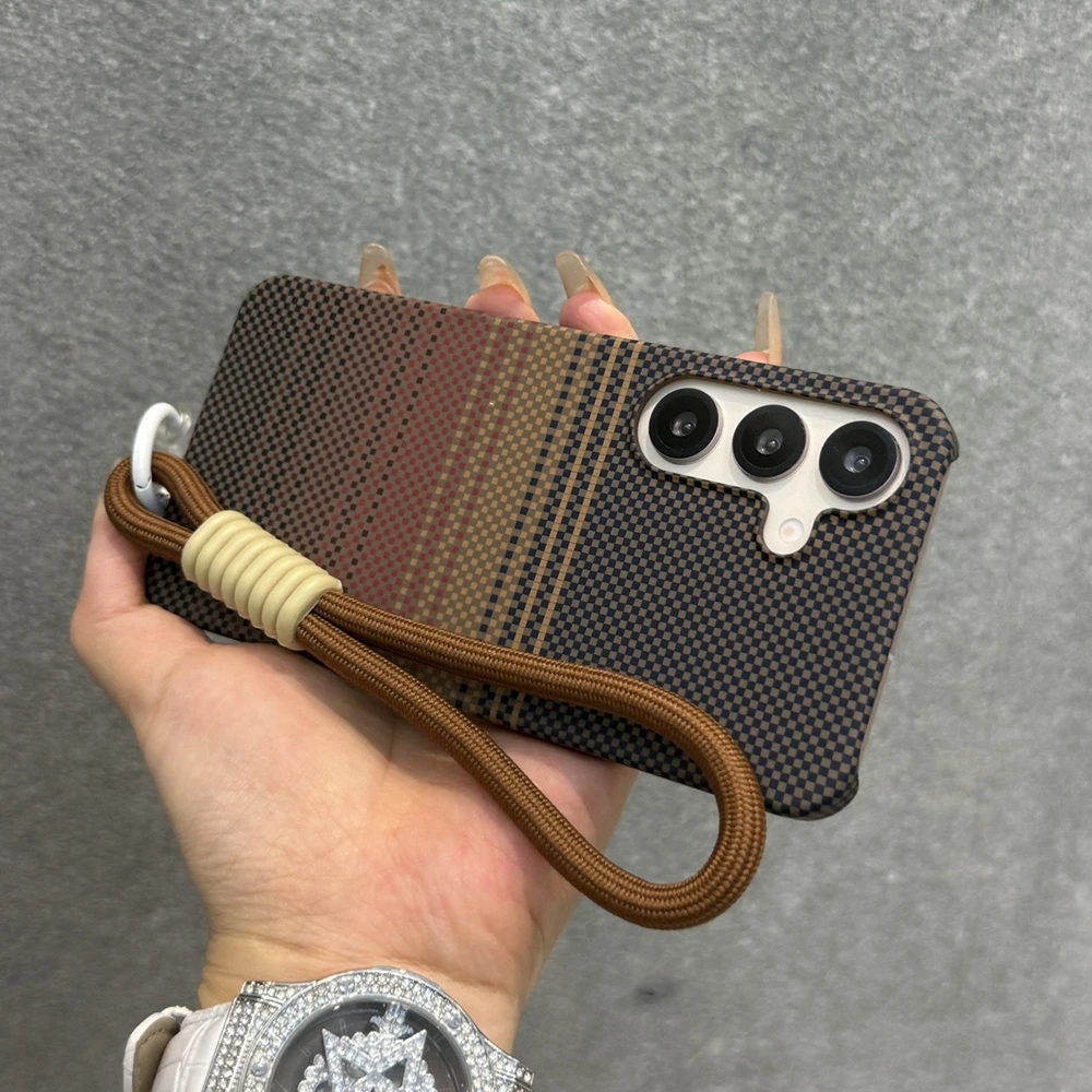 Business Sle Carbon Fiber Pattern For Magsafe Charge Case For Samsung S26 Ultra S25 S24 S23 Plus Slim Drop-Proof & Lanyard Cover - view 3