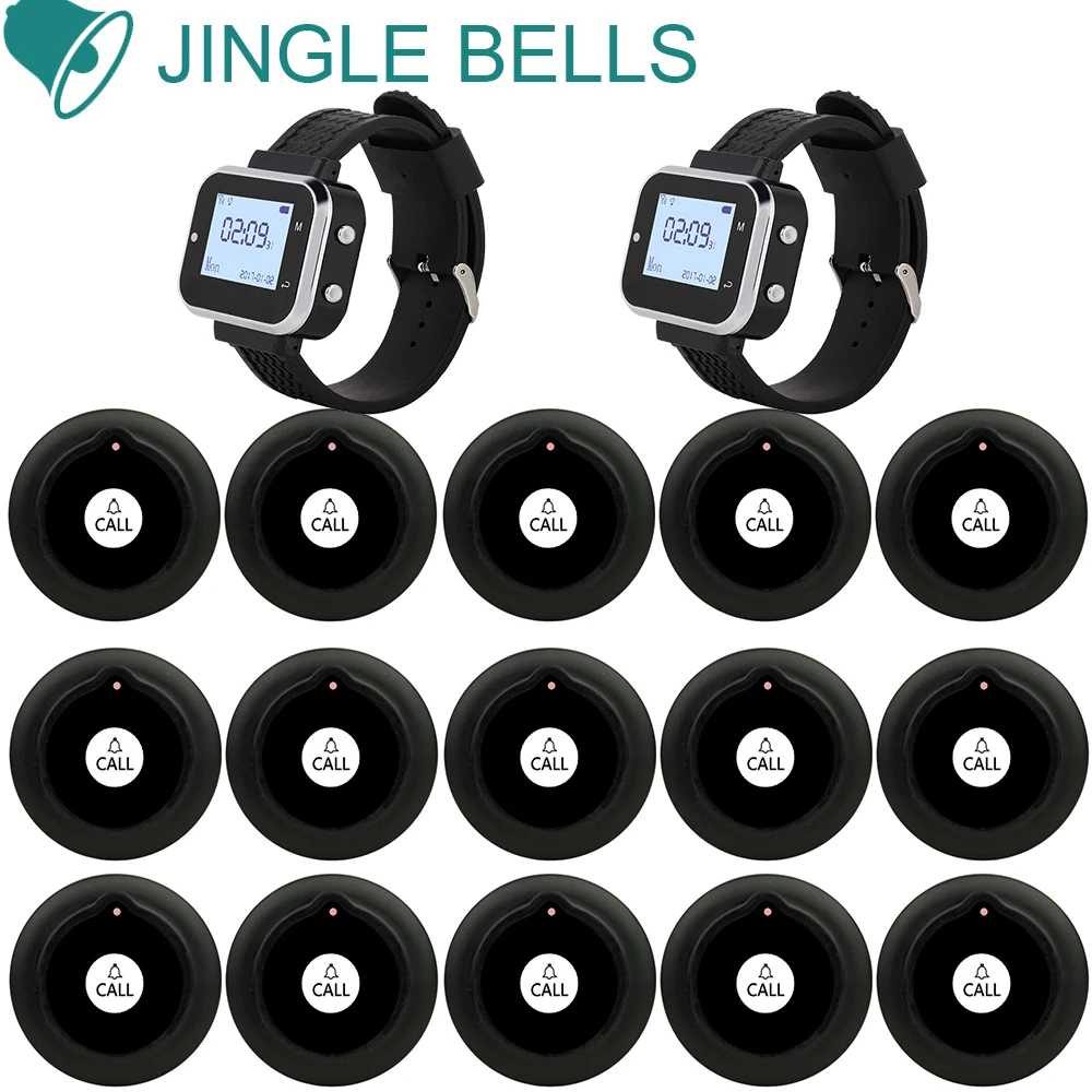 Imagem -01 - Relógio Garçom sem Fio e Receptor Pager Serviço Chamada Sinos Restaurante Guest Calling System 15 Botões Garçons Entrega Rápida