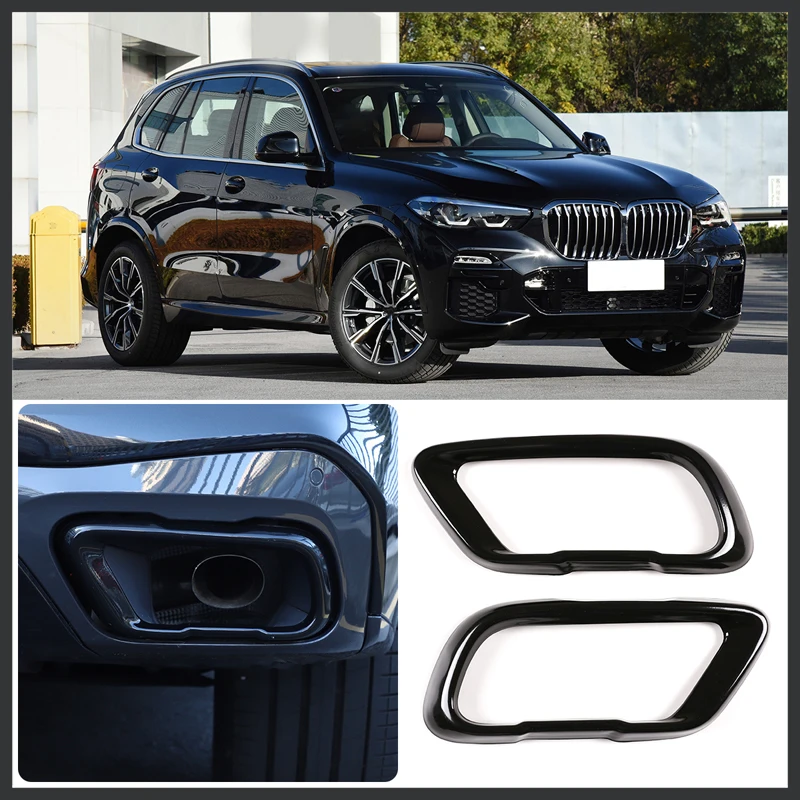 

Для BMW X5 G05 X6 G06 X7 хвостовое горло декоративная рамка выхлопной трубы декоративная крышка нержавеющая сталь 2 шт. глянцевый черный 2019-2022 м