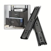 Drawer Slides Cold Rolled Steel Hydraulic Damping Buffer Slide Silent Three-Section Wardrobe Guide Rail Furniture Hardware