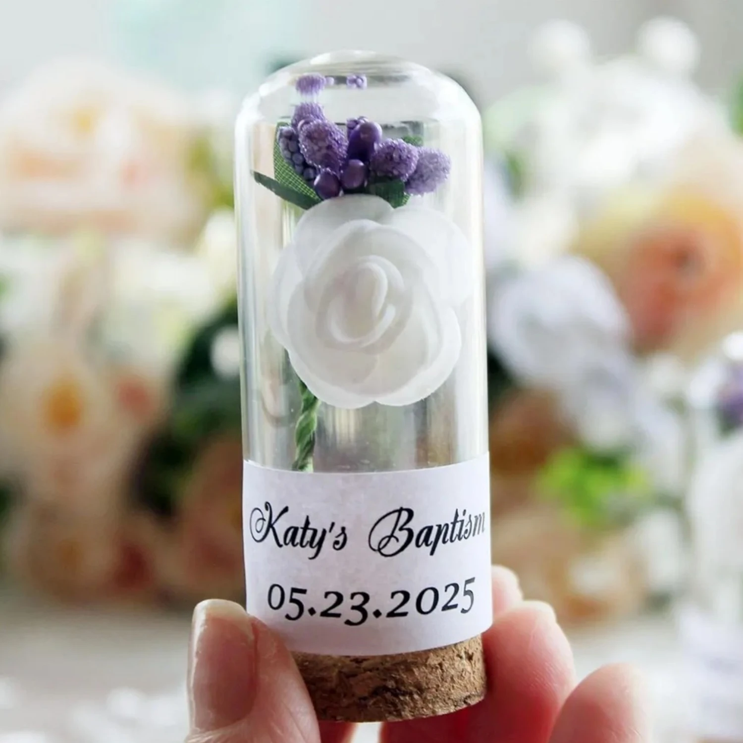 

Белая роза в сувенирах для крещения со стеклянным куполом, персонализированные подарки на крещение, сувениры для гостей на первое причастие на заказ, религиозные сувениры «Спасибо»