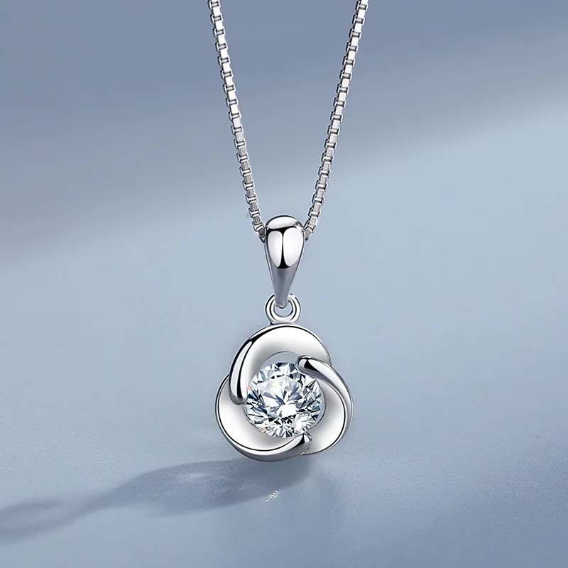 925 Sterling Silver Pendant Women's Korean version of the East Gate is inlaid with diamonds, and the popular zircon light luxury