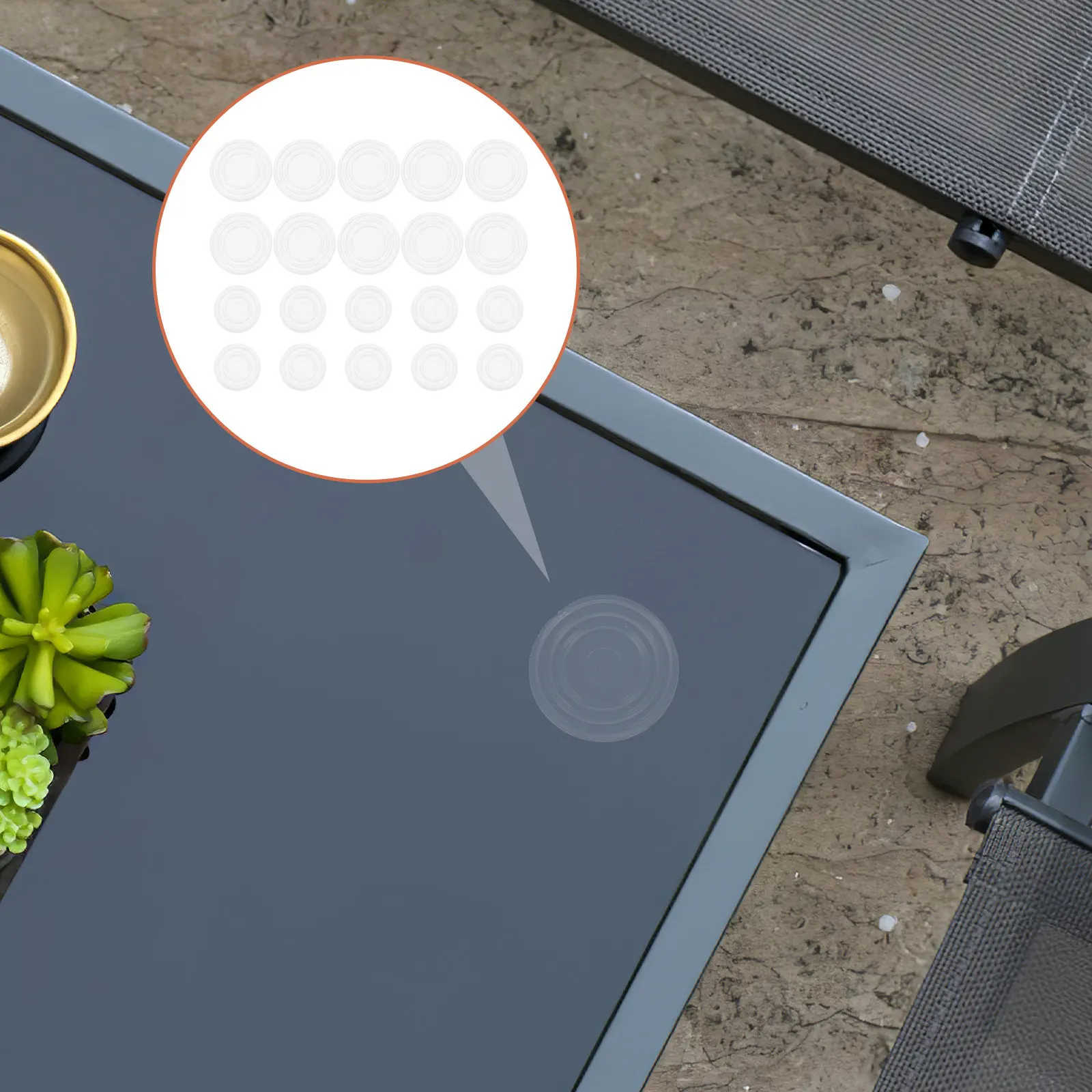 50Pcs Non-Slip Clear Silicone Bumper Pads Soft Flexible Furniture Bumpers for Coffee Table Glass Top Tea Table Countertop Safety