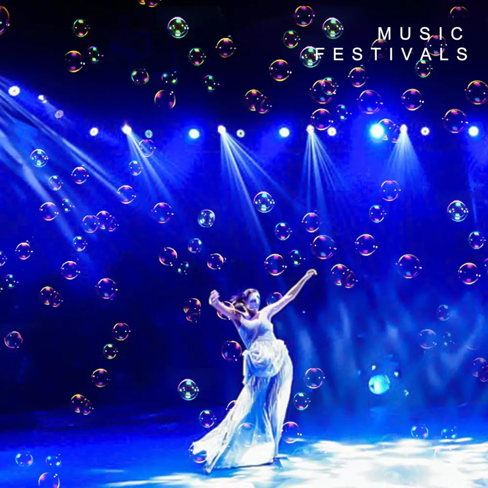 90 واط LED آلة فقاعة المرحلة فقاعات الرش DMX512 التحكم عن بعد RGBW الجمهور الارتفاع 10-15 متر لحفل زفاف نادي ديسكو