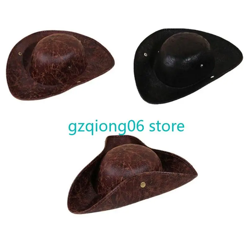 

K3NF Adult Pirate Hat Colonial Tricorn Hat Steampunk Pirate Hat Collection Hats Pirate Caps Medieval Accessories