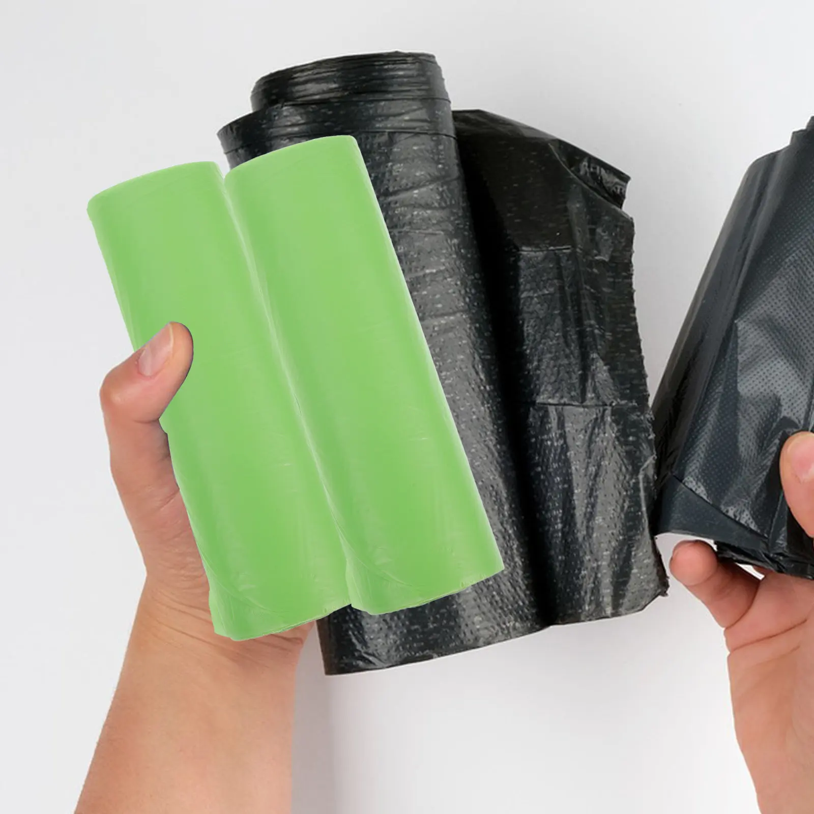 2 Rollos de Bolsas Biodegradables para Compostaje, Bolsas Grandes para Hojas de Jardín, Bolsas para Residuos de Jardín, Bolsas Reutilizables Biodegradables para Fertilizante Orgánico